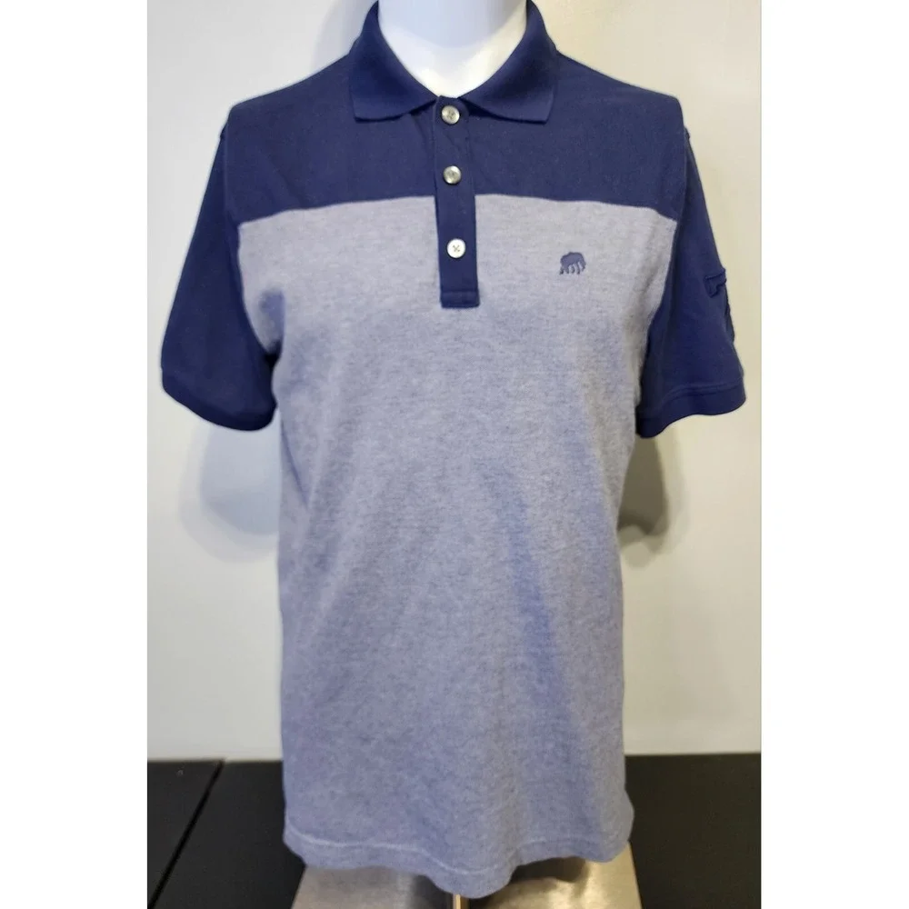 Banana Republic 78 Logo Polo Mens Size Medium Short‎ Sleeve Blue 3 Button Shirt